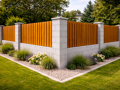 Gartenmauer aus Betonsteinen