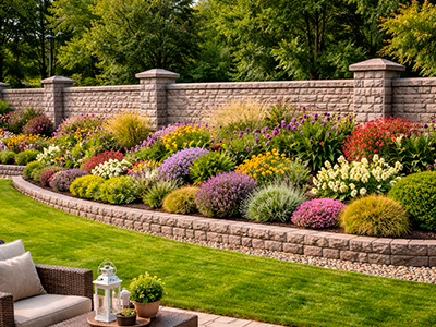 Gartenmauern aus Betonsteinen